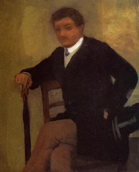 埃德加 德加 Seated Young Man in a Jacket with an Umbrella